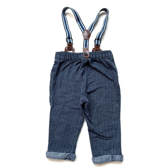 ⭐️ 5 for $25 Stylish Kids Blue Suspender Pants Next Baby UK Size 9-12 Months - Picture 2 of 6